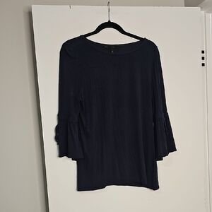 White House Black Market Navy Long Sleeve Top